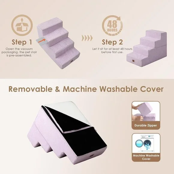 EHEYCIGA Dog Stairs for Bed 18 H, 4-Step